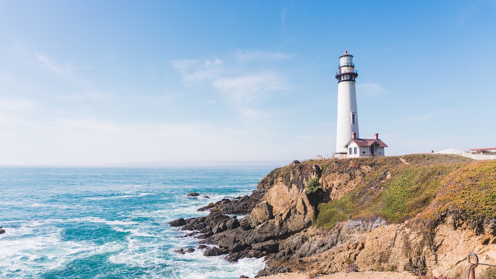 A lighthouse overlooking the sea